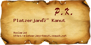 Platzerjanó Kanut névjegykártya